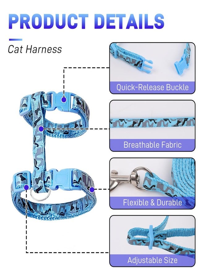 Gaahkai 3 Pack Cat Leash and Harness Set, Lightweight Adjustable Collar Escape Proof for Cats - Image 2